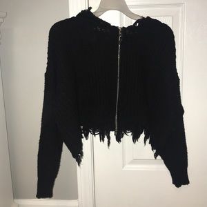 BLACK CROPPED JACKET